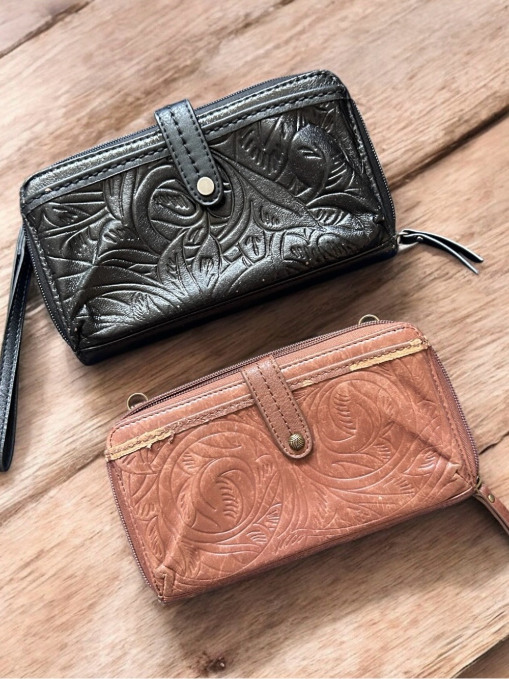 The Sak Embossed Wallet/ Wristlet x 2
